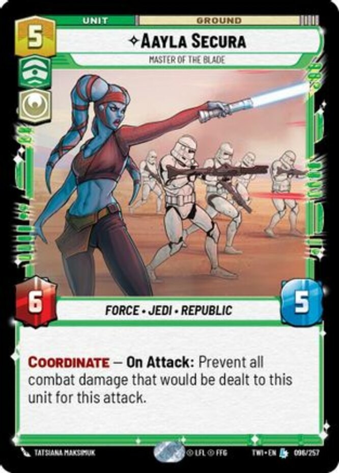 1X-Aayla Secura - Master of the Blade-SWU03-Twilight of the Republic-Star Wars U