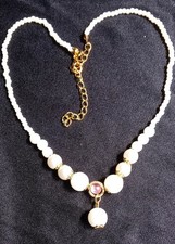 Handmade Beaded Necklace Beads Jewelry Chain Women Handmade Pearl Necklace