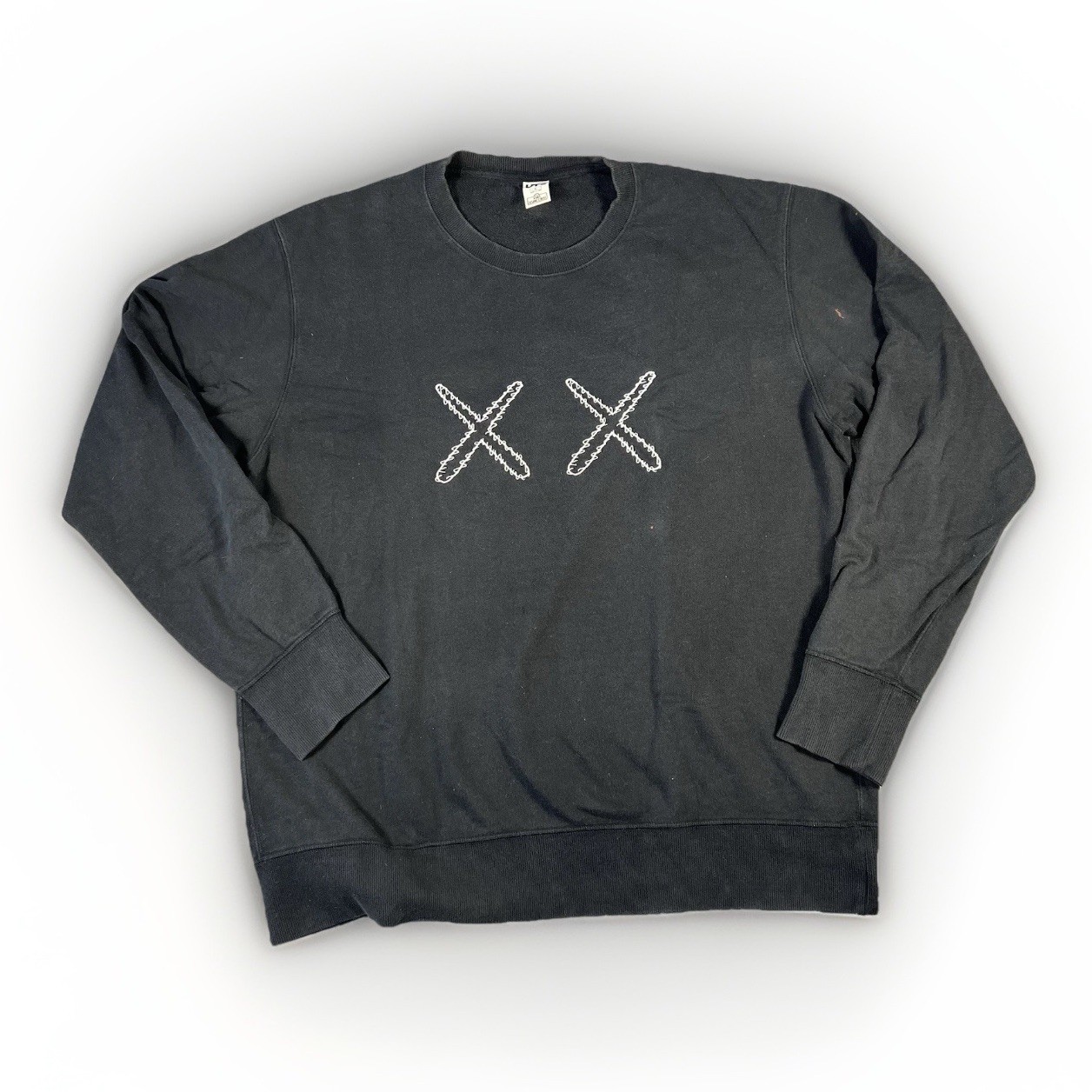 Uniqlo x Kaws Sesame Street Sweater Mens Large Black Street Wear Crew Neck thumbnail 2