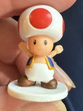 Nintendo Super Mario Mushroom Red Toad Mini Figure 1" tall Plastic