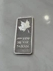5 gram Canadian Maple Leaf  Silver Bar .999 Fine, 125