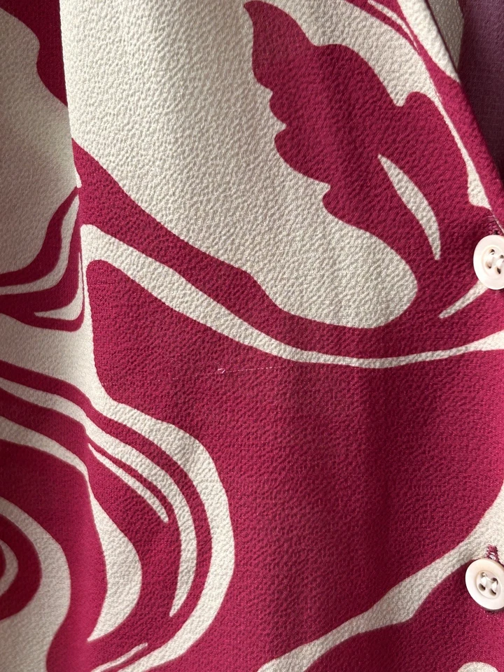 Blusa DRIES VAN NOTEN Top Abotonada Mangas Cortas Floral Mujer Pequeña 34 Foto 3 de 4