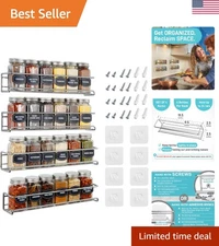 Chic Wall Mounted Spice Rack - 4-Tier Garlic and Herb Holder for Easy Access