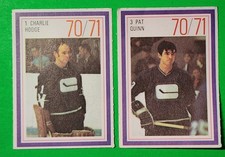 1970-71 Esso Power Players (Lot of 2 Vancouver Canucks Charlie Hodge, Pat Quinn)