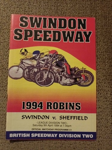Swindon gegen Sheffield 9. April 1994. Division Two Speedway