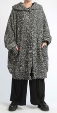 Plus Size Black/grey/white Boucle Wool Oversized Warm Balloon Jacket Size 28-36