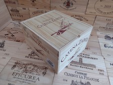 Cassetta porta vino in legno con coperchio incernierato ~ Nicholas Catena Zapata ~ Argentina originale