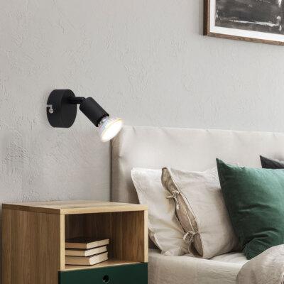 Wandlampe Wandleuchte Spotlampe schwarz Wohnzimmerlampe BigLight