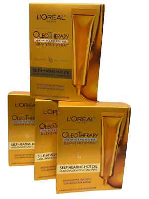 L'oreal OleoTherapy Self Heating Hot Oil 4 Tubes (4 BOXES LOT!) -