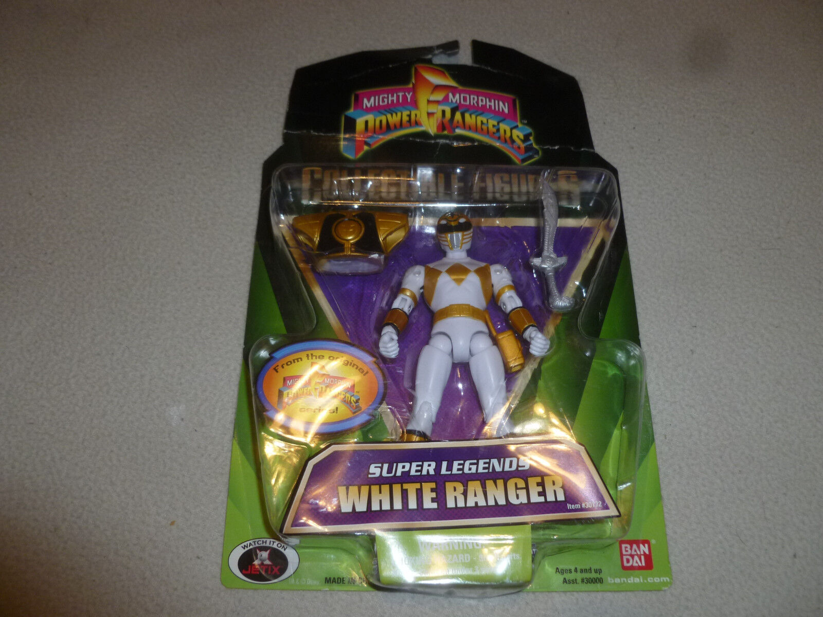 NEW POWER RANGERS  WHITE RANGER SUPER LEGENDS COLLECTIBLE FIGURE BAN DAI 2008 >>