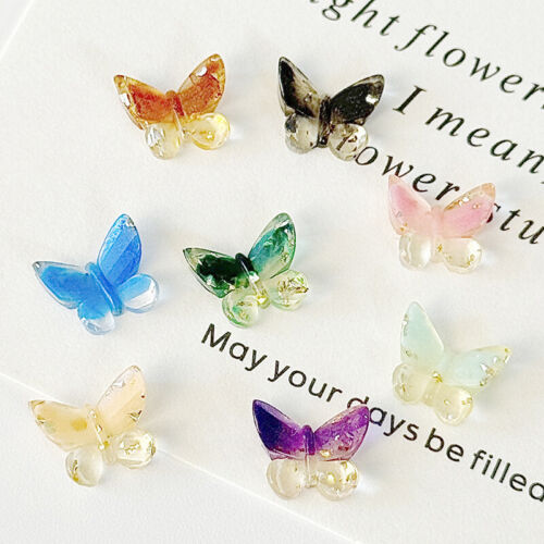 50Pcs 3D Butterfly Night Glow Nail Art Charm Jewelry Nail Art Decor Accessories - Foto 1 di 20