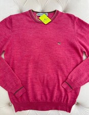 New ETRO Milano Pullover Wool Knit Logo Crew Neck Pink Sweater XXL size