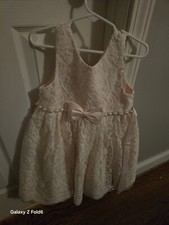 Girls Formal Dress Light Pink With White Flowers Size 5 Special Occasion Couture