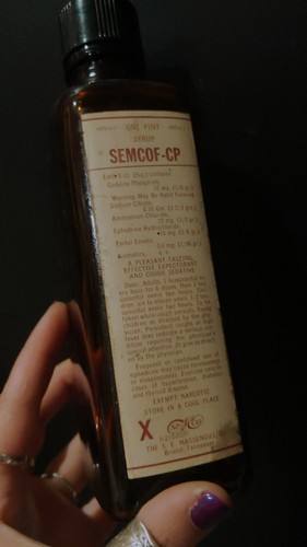 Antique 1950s Codeine Medicinal Glass Bottle Medicine Bottle Curio Apothecary - Picture 2 of 6