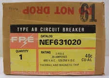 NEW FPE Federal Pacific NEF NEF631020 3 pole 20 amp 480v  Circuit Breaker