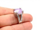 Handmade Princess Pink Quartz 925 Sterling Silver Oval Women's Rings Size 7 USA — photo 5
