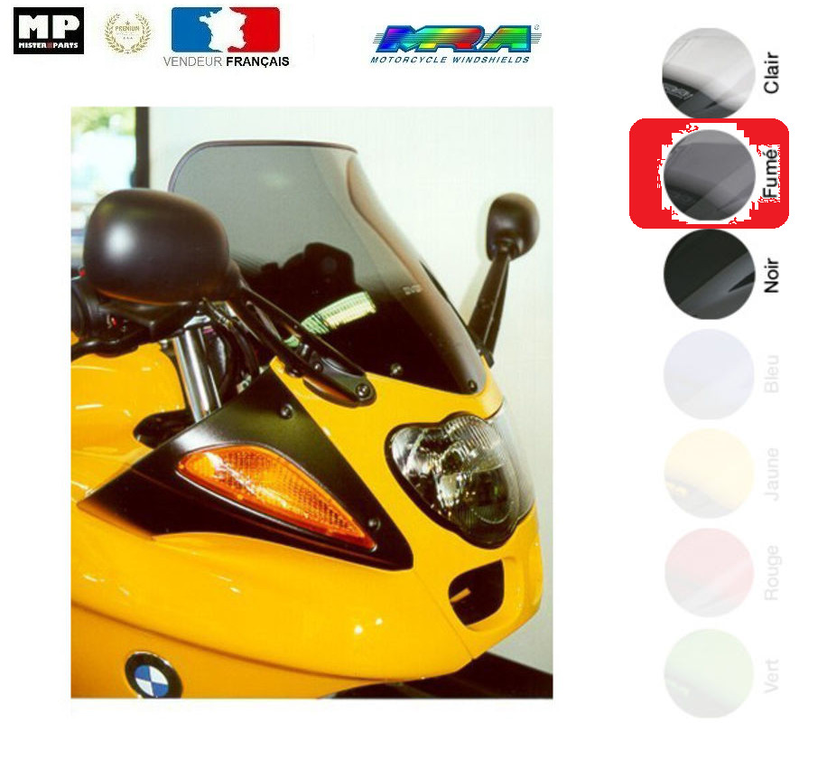 Bulle MRA R1100S fumé contre la fatigue cervicale sur BMW