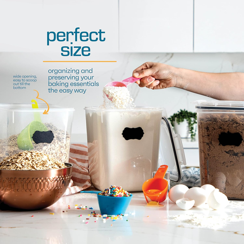 Flour Sugar Storage Containers (5.3L/4Pk) Great Rice Canisters Sets for the Kitc - Picture 4 of 7