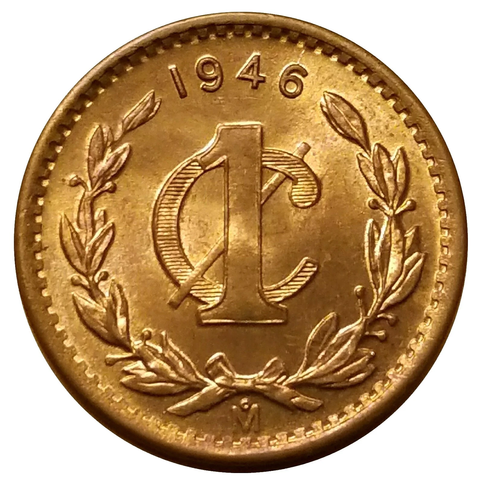 Monedas mexicanas Bronce 1946 año