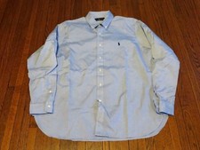 Men's Polo Ralph Lauren Light Blue Oxford Button Down Long Sleeve Shirt sz 17/43