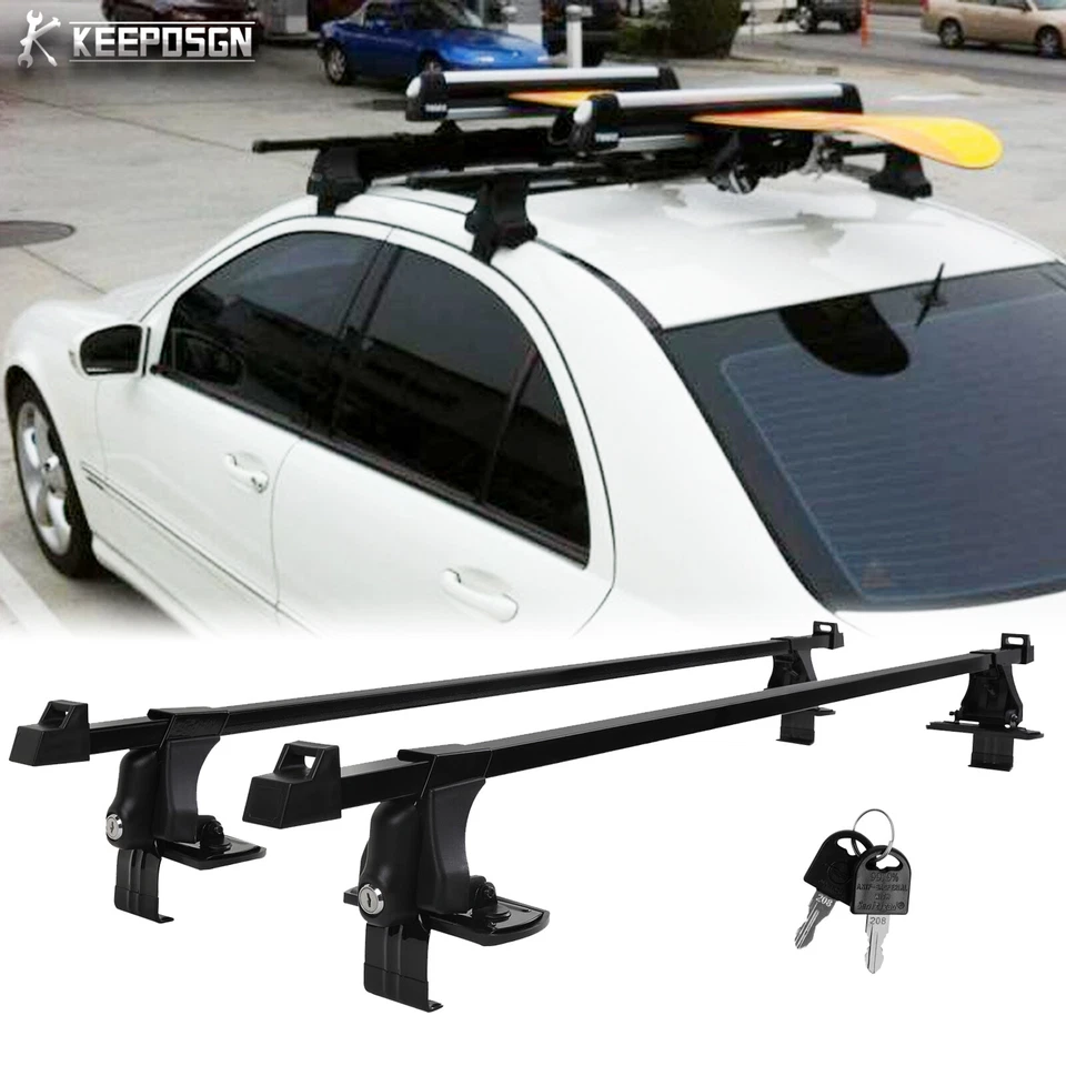 for Ford Ranger Car Top Roof Rack Cross Bars Cargo Carriers Luggage + Lock BK - Image 4 of 4