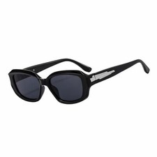 Trendy Retro Sport Wrap Around Rectangle Men Women Black Y2K Fashion Sunglasses