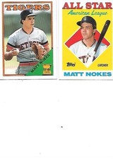 Matt Nokes 1988 Topps All-Star Gold Cup MLB RC #645 & #393 AS Card BOGO FREE