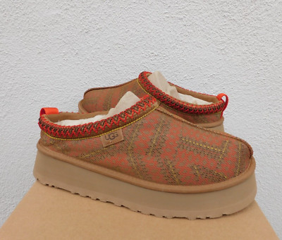 UGG TAZZ MAXI TASMAN CHESTNUT PLATFORM SLIPPERS SHOES, WOMEN US 8/ EUR 39 ~NEW