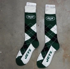 2 Pack NFL New York Jets Socks Gift One Size Fits Most Dress Zach Wilson Argyle