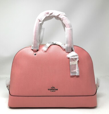 Coach Crossgrain Leather Sierra Satchel Bag in Blush Pink F57524