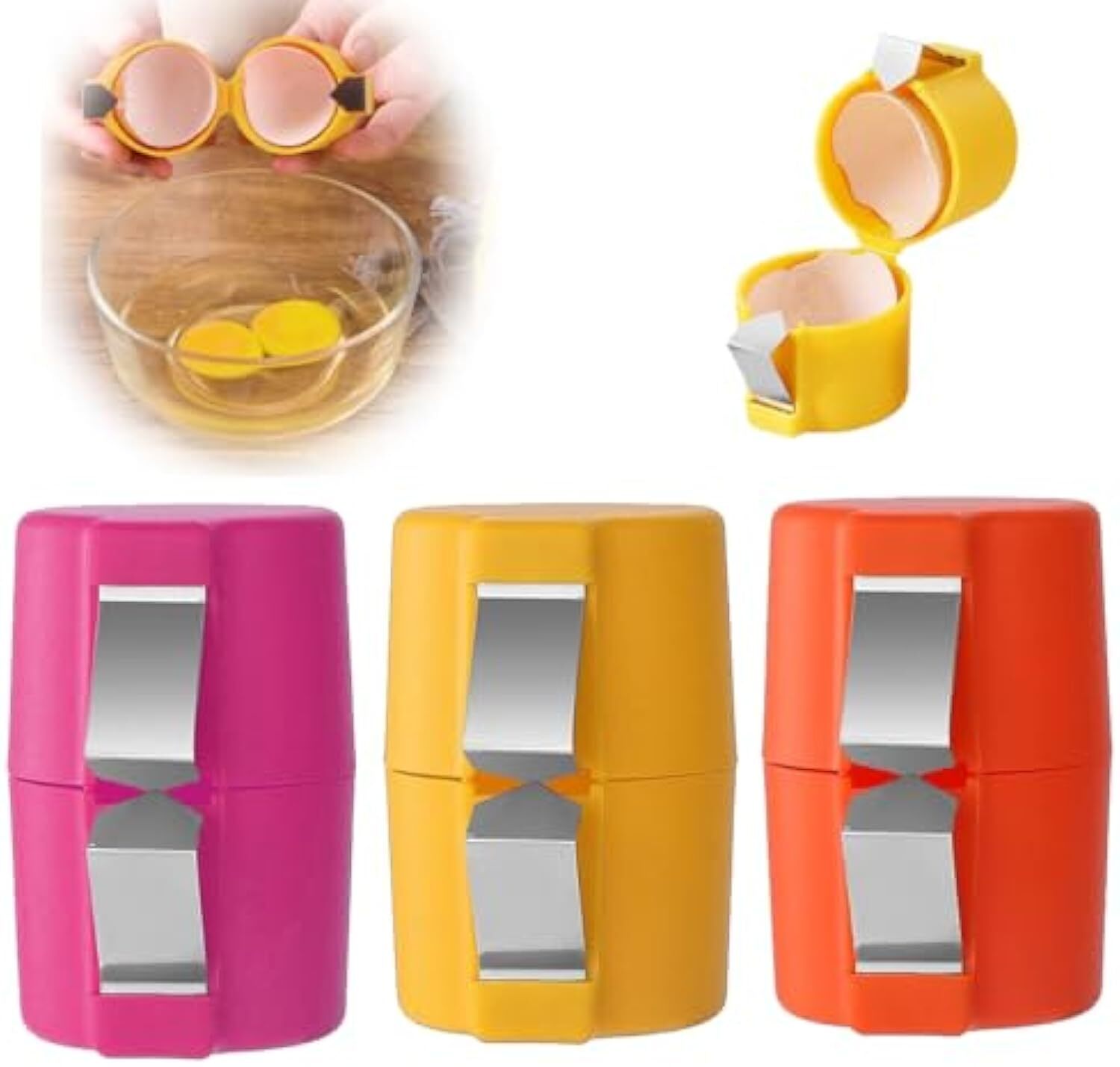 3PCS Egg Shell Opener Egg Cracker Separator Handheld Easy Breaker Kitchen Gadget