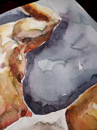 Original Watercolor Painting Man erotic figure Portrait wall art 14x14 inches - Picture 7 of 7