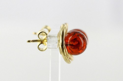 ITALIAN HANDMADE GERMAN AMBER STUD EARRINGS IN 9CT Solid GOLD GS0127 RRP£295!!! - Picture 4 of 6