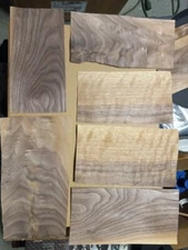 Set of 6 Figured Walnut thin Veneers Raw Hardwood Headstock Woodworking