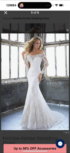 NEW and UNALTERED Mori Lee Bridal Wedding Dress style Karlee bridal size 18 - Picture 5 of 7