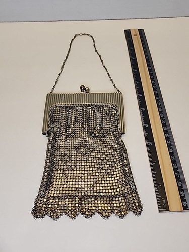 Cartera vintage con solapa - malla Whiting & Davis años 20 Art Deco tiene etiqueta de firma - Imagen 3 de 13