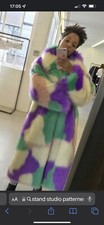 Bloggers Stand Studio Clara Faux Fur Coat In Camouflage Purple . Sold Out