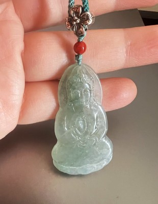 Green Jade Jadeite Buddha Pendant On Sale