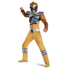Disfraz de Power Ranger Muscular Clásico Dorado para Niños Dino Charge 4-6 Años