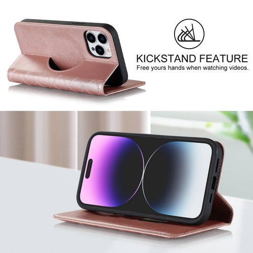 Für iPhone 13 14 15 16Pro Max Hülle Flip Leder Wallet Magnet MagSafe Laden - Bild 74 von 101