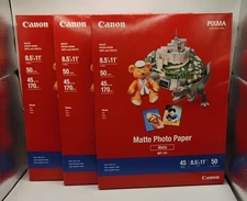 Lot of 3 Canon Pixma Matte Photo Paper 50 sheets per box 8.5"x11" MP-101