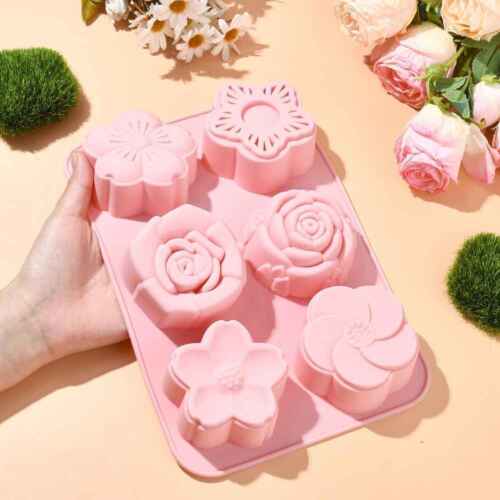 1x Blume Silikon Formen Rose Kirschblüte Blume Süßigkeiten Schokolade Kuchen Formen - Bild 4 von 8