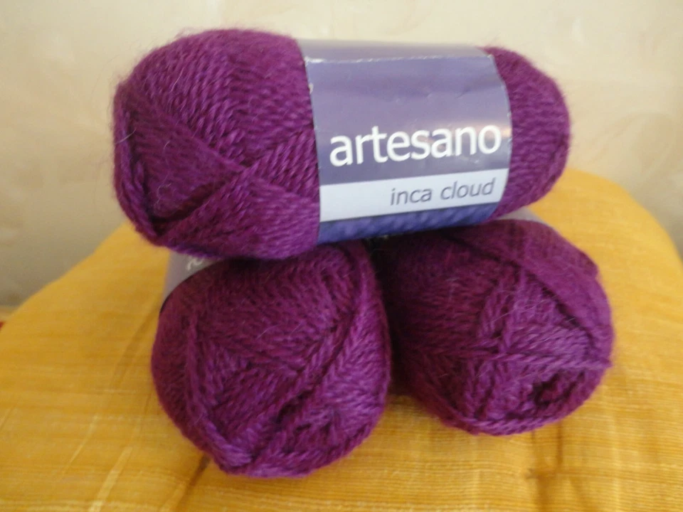 Pelotes 100 % Alpaga ARTESANO Pérou Violet - Photo 1/1