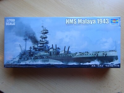 HMS Malaya Schlachtschiff Schiff 1943 1/700 Trumpeter Bausatz Plastikmodel