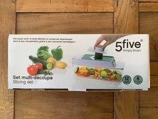 FOOD SLICER, GRATER AND CHOPPER,12 PIECE SET WITH EIGHT BLADES AND CONTAINER.