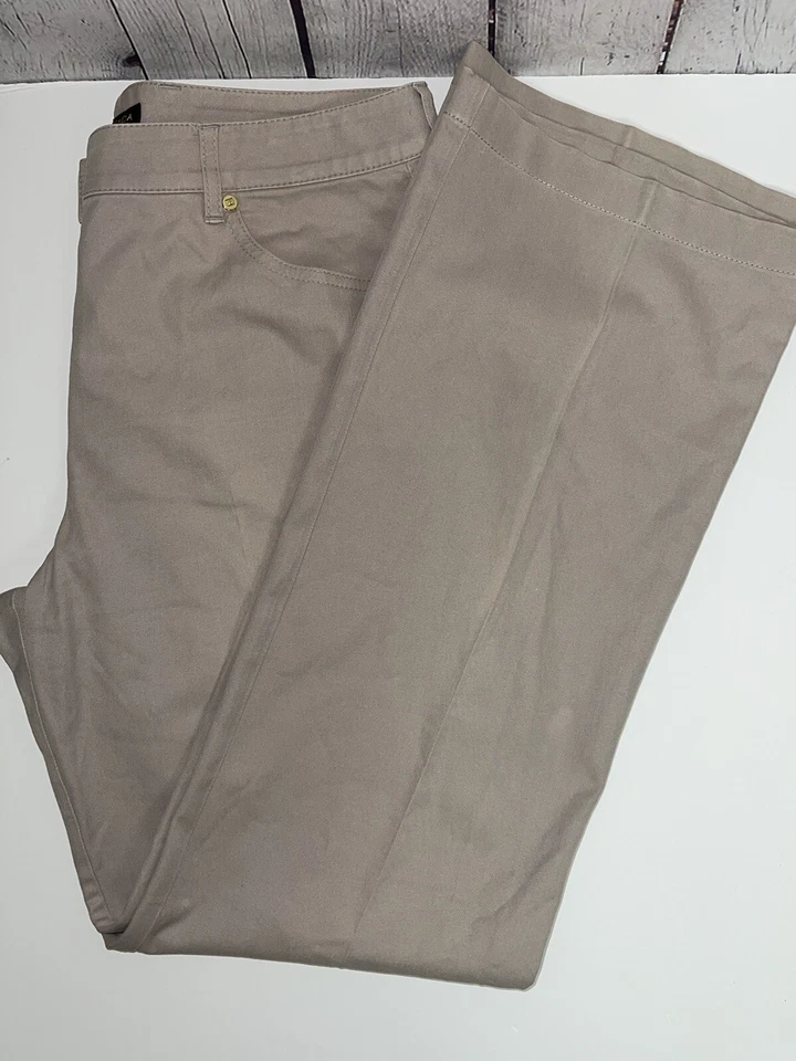 ESCADA Tamara бежевый хаки высоты прямые штанины хлопок брюки размер 40 - Изображение 2 из 4