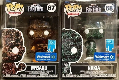 BLACK PANTHER Funko Pop MCU ART Series M'BAKU 67 WALMART Exclusive w/PROTECTOR