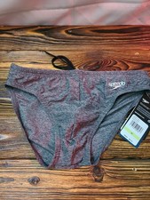 Speedo Endurance Heather Gray Solar Swim Brief Mens Size 30 New With Tags