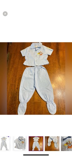 Conjunto de 2 piezas Mayfair vintage azul bebé bordado. Recién nacido - Imagen 4 de 10