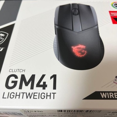 MSI CLUTCH GM41 Lightweight Wireless Gaming Mouse Black Used Untested JUNK